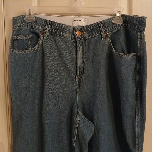 Lane Bryant wide-leg denim blue jean pants with an elastic waistband size 16 - Picture 2 of 5